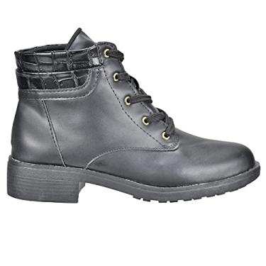 Imagem de Bota Feminina Villa Rosa Cuturno Cadarço Presente 151725104 Cor:Preto;Tamanho:38;Genero:Feminino