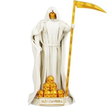 Imagem de Estátua Exu Caveira Imagem Umbanda Candomblé - Versão 3 (Cor Mármore Dourado)