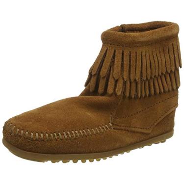 Imagem de Bota de franja dupla Minnetonka (infantil), Marrom, 3 Little Kid