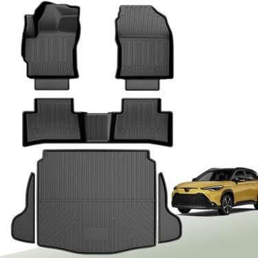 Imagem de Tapetes de chão e forro de carga Corolla Cross originais 2022-2026 (apenas FWD) para Toyota Corolla Cross SUV - Forros de piso de ajuste personalizado e tapete de porta-malas para Corolla Cross (não