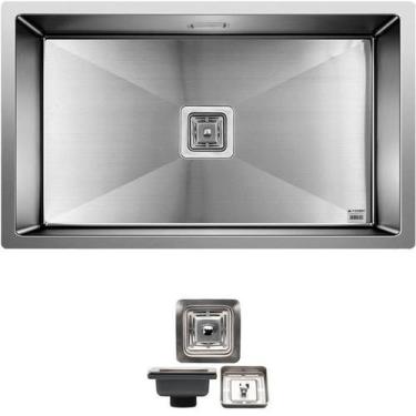 Imagem de Cuba Quadrada Inox 304 Gourmet 75X45 Com Válvula -Ec050 - Ecubas