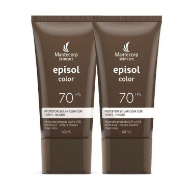 Imagem de Kit 2 Protetor Solar Episol Color Pele Negra T5 FPS 70 Loção com Efeit