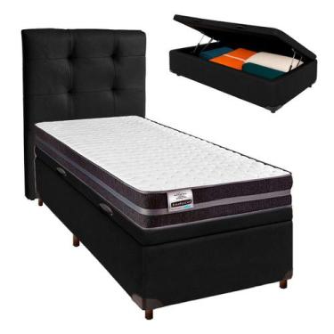 Imagem de Conjunto Cama Box Bau Blindado Solteiro + Colchão Molas Ultralastic Bo