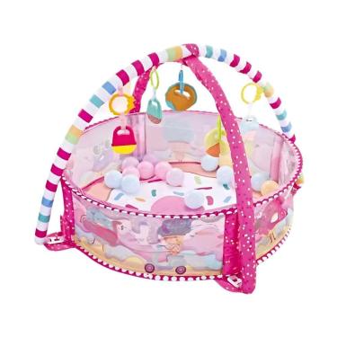 Imagem de Tapete De Atividade Infantil Com Bolinhas Rosa Donuts