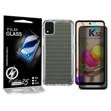 Imagem de Kit Capa Anti Shock + Película Vidro Privacidade 3d P/ LG K52 LMK420BM