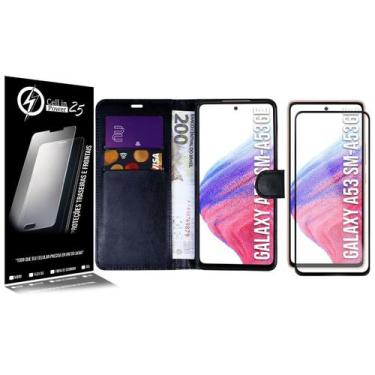 Imagem de Capa Carteira + Película De Vidro 3D compativel Galaxy A53 5G A536 6.5