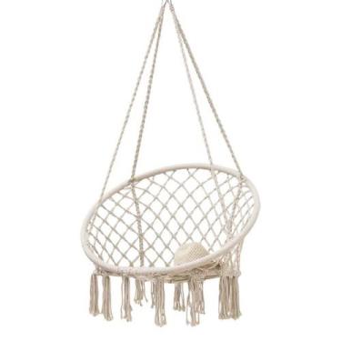 Imagem de Rede Cadeira de Balanço de Algodão Suspensa Quintal Descanso Varanda T