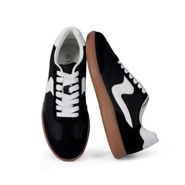 Imagem de Tigeridea Tênis feminino casual para negócios, tênis confortável com cadarço e cadarço, Preto, 41