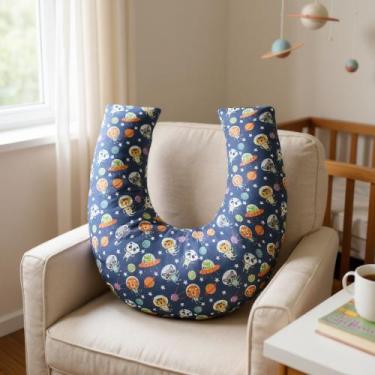 Imagem de Almofada para Amamentação de Bebê Menino com Capa Removível - AVM Enxo