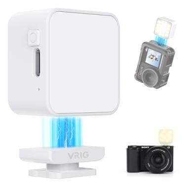 Imagem de VRIG Mini câmera de ação LED vlogging luz de vídeo, iluminação magnética fria para fotografia DJI Osmo Action 5Pro/4/3, adaptador de expansão Osmo Pocket 3, branco