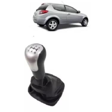 Imagem de Coifa + Manopla Bola Câmbio Lente Prata Ford Ka 2008-2013