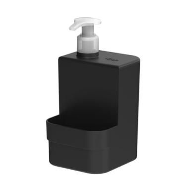 Imagem de Dispenser Porta Detergente C/Suporte Para Bucha Esponja Pia Cozinha Pump Dosador Anti-Desperdício - Trium OU Martiplast - Preto