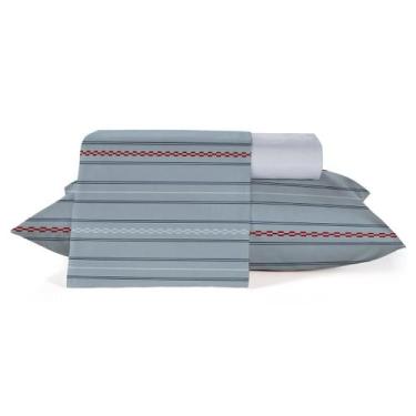 Imagem de Jogo Lençol TEKA Crystal Casal Percal 120Fios 4Pçs Todo Estampado Maci