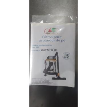 Imagem de SACO FILTRO DESCARTÁVEL PARA ASPIRADOR DE PÓ WAP GTW INOX 20i 3un