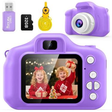 Imagem de Câmera infantil Desuccus 8MP 1080P HD 32GB Purple Toy