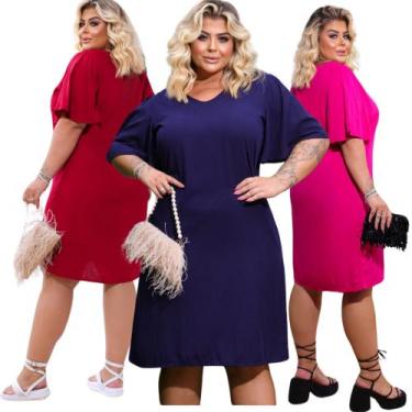 Imagem de Vestidos Plus size Moda Maior Duna Tamanhos Grande Tecido Verão Tenden