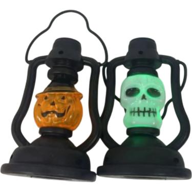 Imagem de Lamparina Decorativa Caveira Abóbora Halloween 11cm com LED - Festive