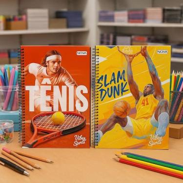 Imagem de Kit 4 Caderno Universitario 1 Matéria 80 Folhas Sortido - Nova mix, Ma