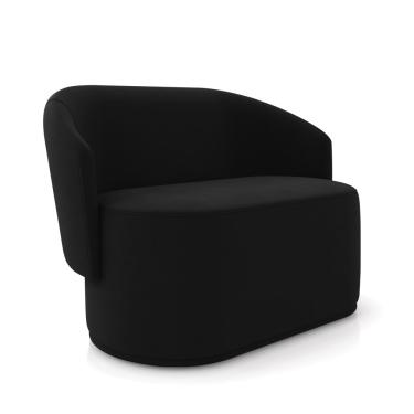 Imagem de Sofá 2 Lugares Namoradeira Orgânica para Sala Malu Suede Preto M11 - D'Rossi