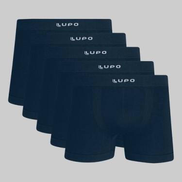 Imagem de Kit 5 Cuecas Lupo Boxer Micromodal Sem Costura 00661, Azul petróleo, P
