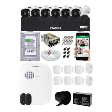 Imagem de Kit Alarme Residencial C/ App E Kit Cftv 7 Câmeras Intelbras