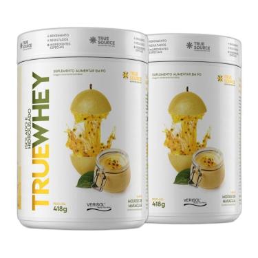 Imagem de Kit 2 Whey Protein Isolado Mousse Maracuja 418g True Source-Unissex