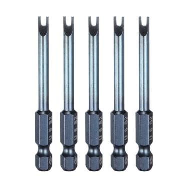 Imagem de HARFINGTON 5 peças de chave de fenda tipo U 1/10.2 cm haste hexagonal U6 cabeça magnética 6,6 cm comprimento S2 aço em forma de U chave de fenda para reparo, chave de fenda elétrica, azul