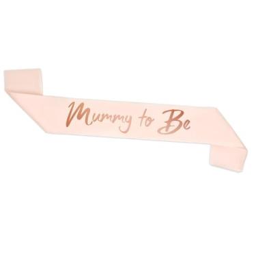 Imagem de Chá de bebê Mummy to Be Sash ALLY-MAGIC rosa e dourado