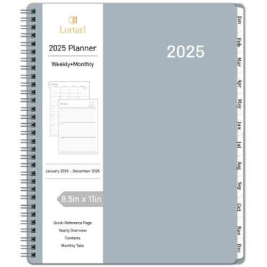 Imagem de Agenda mensal semanal Lortarl 2025, encadernada em espiral, 21x28cm
