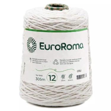Imagem de Barbante Euroroma Nº12 Cru Fio 12 Crochê Tricô Artesanato, Cru