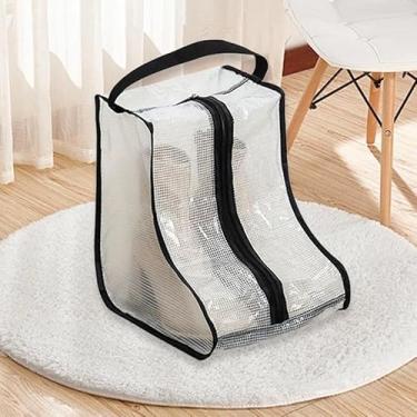 Imagem de Bolsa de armazenamento de botas feminina portátil, organizador de sapatos transparente, ideal para casa e viagens, organizador de armazenamento de sapatos