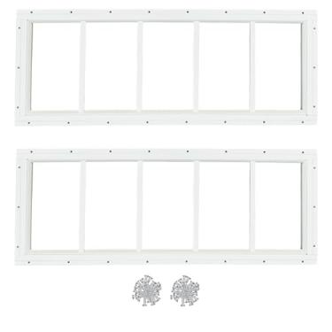 Imagem de Hryan Janela de popa de galpão para teatro, galinheiro e garagem, batente de substituição de vidro temperado de metal fixo para celeiro, ventanas de casa (pacote com 25,4 x 73,7 cm)