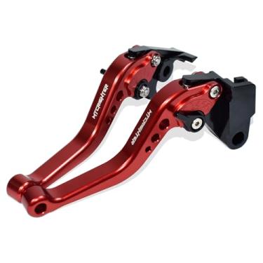 Imagem de MTCRIGHTER Compatível com Triumph Daytona 660 Trident 660 Speed Twin 900 2021-2025 Alavanca de embreagem de alavanca de freio curta, feito em liga de alumínio CNC (vermelho)