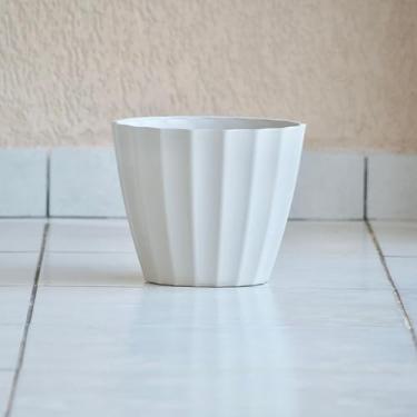Imagem de Vaso de Planta Decoração Casa Jardim Bojo Cacau Injetado 23x27 Liso Luxo Estiloso (Cinza)