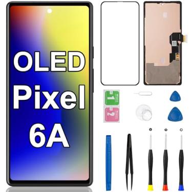 Imagem de Para Google Pixel 6A Tela OLED Substituição Touch Frame LCD Display Digitalizador Montagem Completa com Kit de Ferramentas de Reparo Modelo GX7AS GB62Z G1AZG 6,1 polegadas (Suporte a Impressão Digital