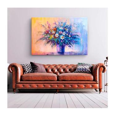 Imagem de Quadro Folhas e Flores Color Flowers Borda Infinita Tamanho 100 X 70cm
