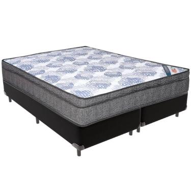 Imagem de Cama Box Preto E Colchão Iso Superpocket Molas Ensacadas Queen Ortobom