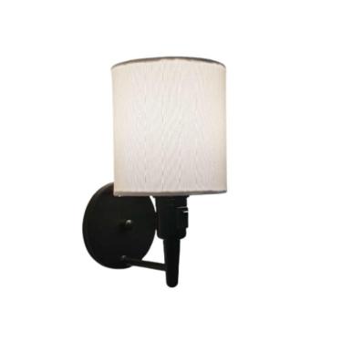 Imagem de Arandela Cilíndrica Md-2030 Preto Com Liga E Desliga Cúpula Branca - Bivolt