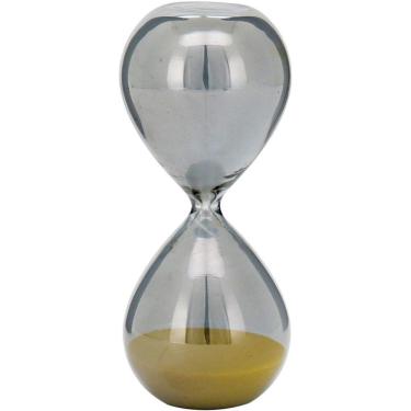 Imagem de Ampulheta 14X6X6Cm Vidro Cinza Areia Amarela