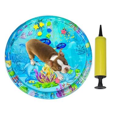 Imagem de Rrlihjgu Tapete de Água para Gatos | Tapete de Brinquedo com Água para Gatos - PVC Inflável Antivazamento com Bomba para Casa e Brincadeiras - para Brincadeiras de Cães e Outros Animais