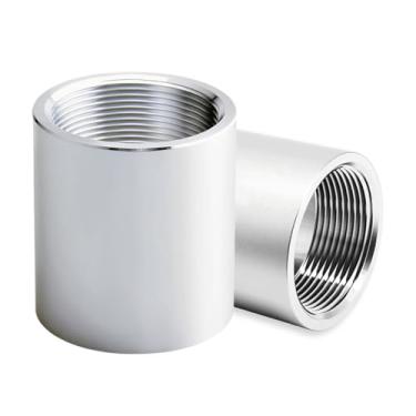 Imagem de Acoplamento completo rosqueado NPT de 1/20.3 cm, alumínio 6061-T6 Schedule 40, acoplador rosqueado fêmea de 0,125 polegadas, resistência à corrosão, para aplicações de ar, água e óleo (150 PSI)