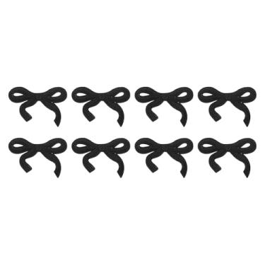 Imagem de PATIKIL 8 peças de remendos de laço, remendos de passar, mini apliques bordados para bricolage, bolsas, sapatos, jeans, camisa, jaquetas, mochila, roupas, chapéu, reparo, decoração, preto