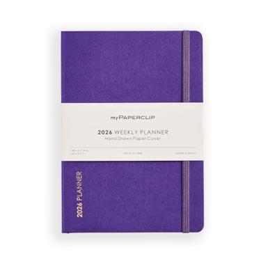 Imagem de myPAPERCLIP Agenda semanal 2026 | capa macia, 192 páginas, 80 g/m², A5 (14,8 x 21 cm) | Plano, calendário anual, visão geral mensal e layout semanal | Ametista