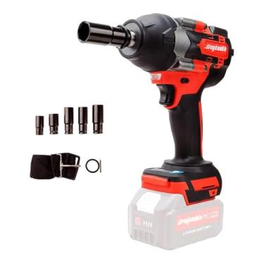 Imagem de dogtooth Chave de impacto sem fio de 20 V 1/5.1 cm, torque máximo de 850 NM, motor sem escova, 3 velocidades variáveis máx. 3200 RPM, compatível com bateria Makita de 18 V, sem bateria (apenas