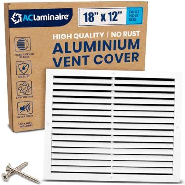 Imagem de 45.7 cm x 30.5 cm (furo do duto) tampa decorativa de ventilação de retorno de ar – grade de alumínio HVAC para teto e parede, ventilação de retorno AC à prova de ferrugem, design moderno premium, face