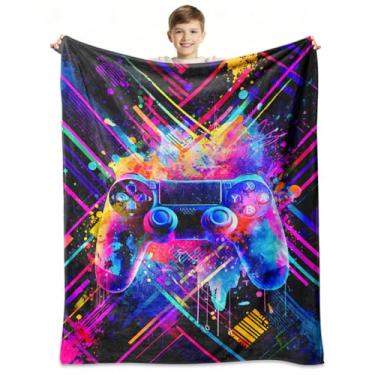 Imagem de Cobertor de jogos para meninos, cobertor de presente para meninos e crianças, cobertor macio aconchegante para sofá ou quarto, coisas de jogos 101,6 cm x 127 cm