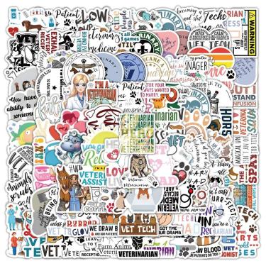 Imagem de Adesivos para veterinários, vinil impermeável, anime, 100 unidades/lote