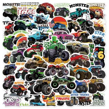 Imagem de Adesivos 50 unidades/lote Monsters Trucks Vinil Impermeável Anime St