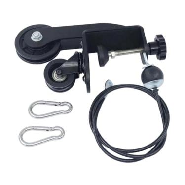 Imagem de simhoa Mesa de polias para queda de braço, máquina de polias para treino de bíceps em casa, equipamento portátil para treino de antebraço, Preto