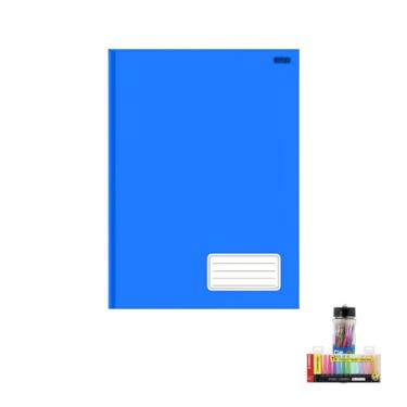 Imagem de Kit Caderno Brochurão 1 Matéria 96 Folhas + Caneta Esferográfica Sortidas + Marca Texto Boss 15 Cores
